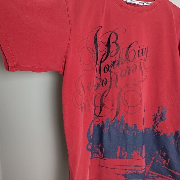 Vintage Johnny Blaze T-Shirt XL Red Black NYC Graphic Wrap Front to Back 90s Sty - Picture 6 of 12